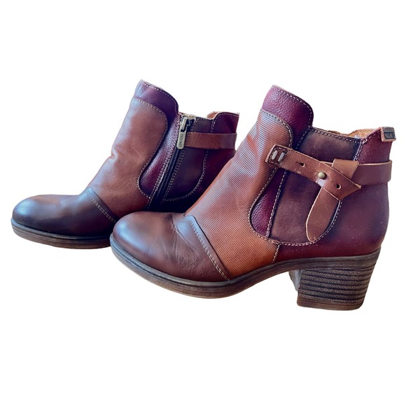 PIKOLINOS Shoes - Pikolinos Made in Spain Brown Leather Ankle Boots 8 Boho Cowgirl Booties